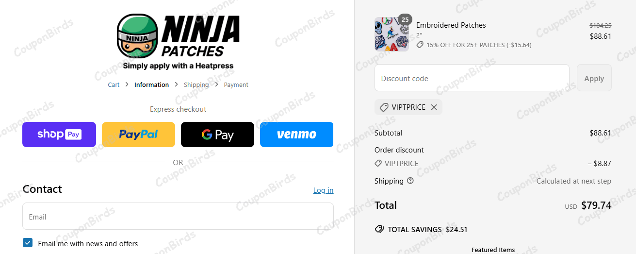 25% Off Ninja Patches Discount Codes - Verified - May 2026