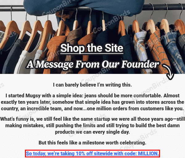 25% Off Mugsy Jeans Discount Codes - Oct 2026