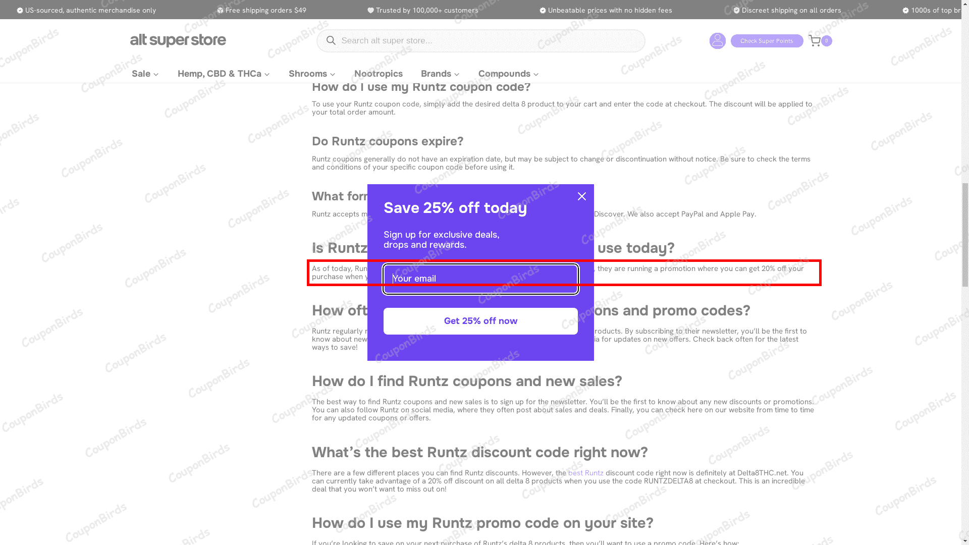 25% Off alt super store Discount Codes - Verified - Aug 2026